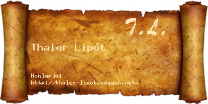 Thaler Lipót névjegykártya